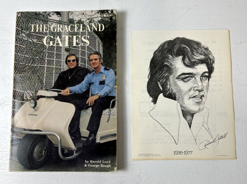 Triple Signed The Graceland Gates 1978 Harold Lloyd Vester Presley Elvis Book